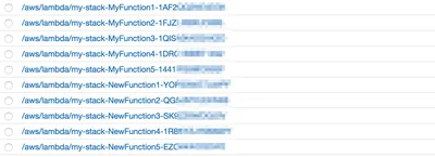 Remove old CloudWatch log groups of Lambda functions